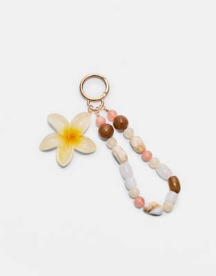 Porte-cls avec charm fleur - ple - Stradivarius - Modalova