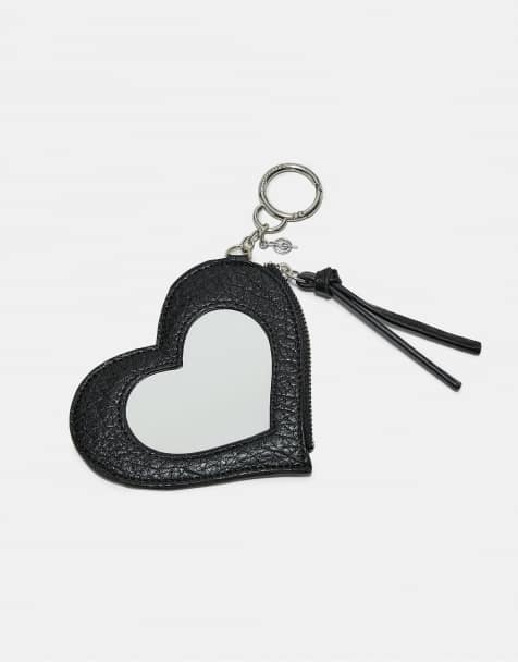 Stradivarius porte-clés breloque pour sac miroir cœur noir - view 1