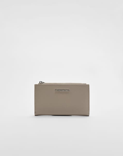 Stradivarius - Porte-monnaie à fermeture éclair - Gris clair - view 1