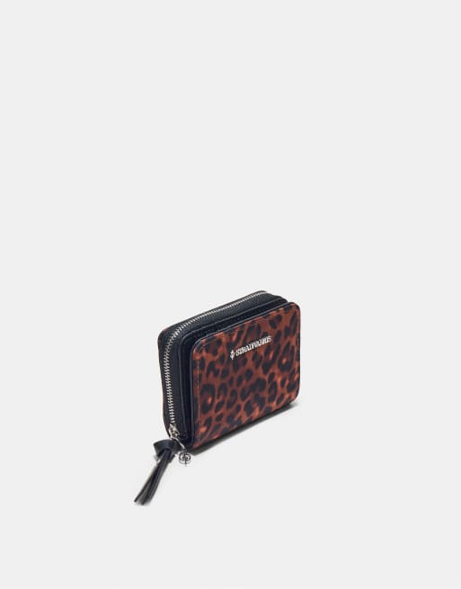 Stradivarius - Porte-monnaie à imprimé léopard avec fentes porte-cartes - Marron, 2 de 3