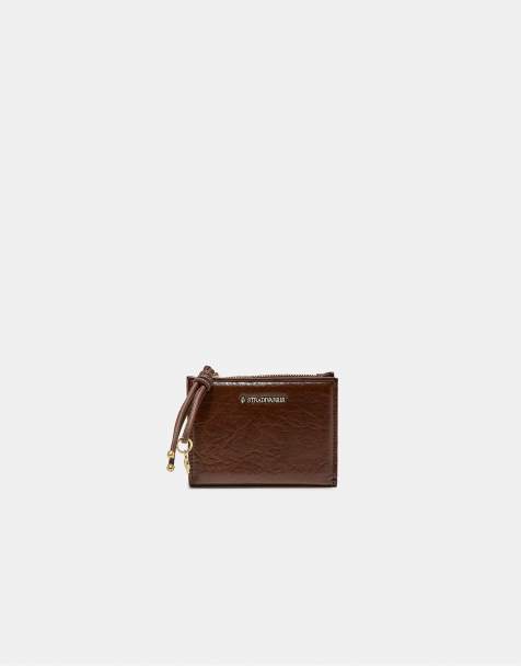 Stradivarius porte-monnaie avec détail de tirette de fermeture éclair marron - view 1