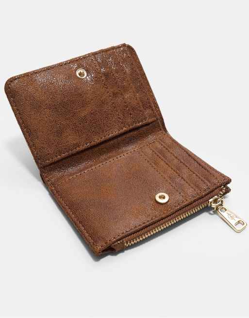 Stradivarius - Porte-monnaie avec porte-cartes imitation daim - Marron, 3 de 3