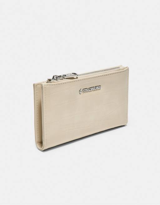 Stradivarius porte-monnaie basique effet croco en écru, 4 de 4