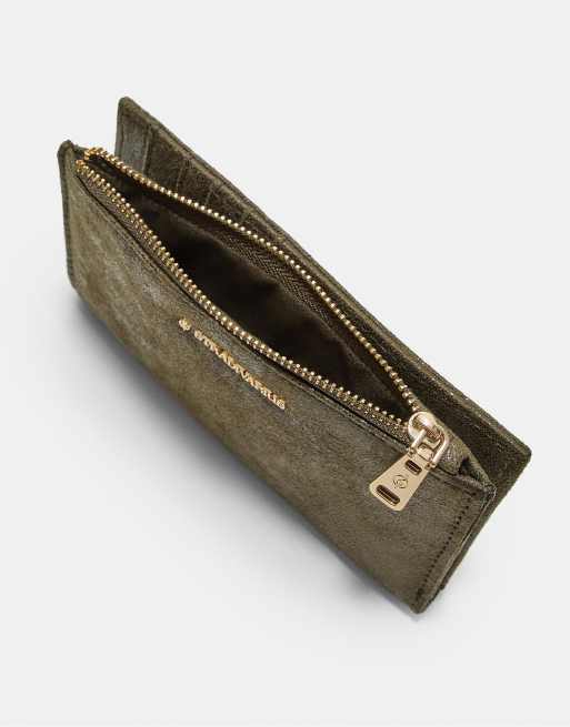 Stradivarius - Porte-monnaie brillant style porte-cartes avec fermeture éclair - Kaki, 2 de 3
