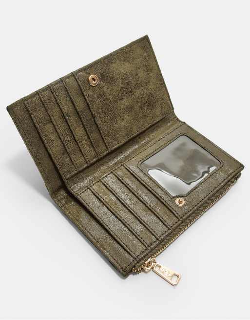 Stradivarius - Porte-monnaie brillant style porte-cartes avec fermeture éclair - Kaki, 3 de 3