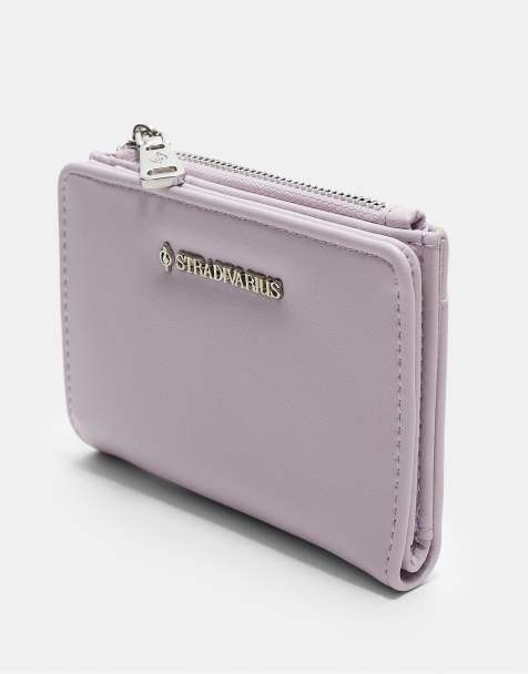 Stradivarius - Porte-monnaie et porte-cartes à fermeture éclair - Mauve - view 1