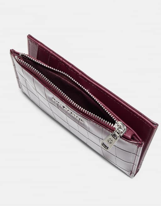 Stradivarius porte-monnaie zippé basique bordeaux, 2 de 4