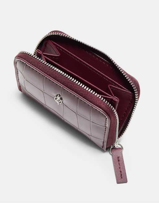 Stradivarius porte-monnaie zippé bordeaux, 2 de 4