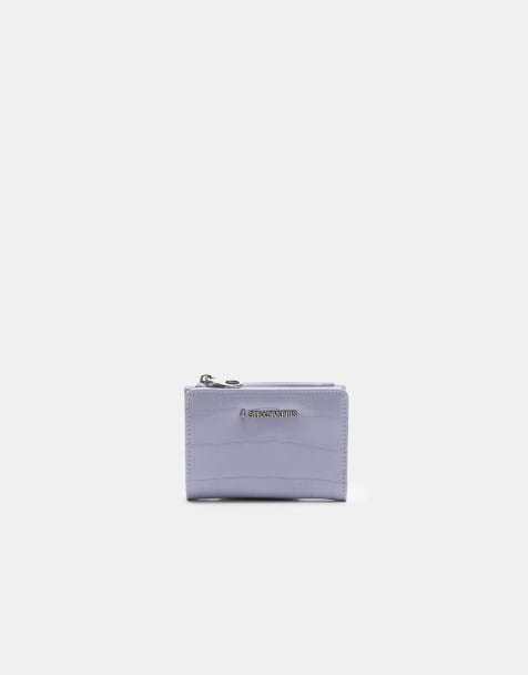 Stradivarius - Portemonnee in mauve met krokodillenmotief - view 1