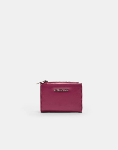 Stradivarius - Portemonnee met rits in fuchsia roze - view 1