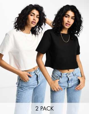 Stradivarius premium tee 2 pack in black & white | ASOS