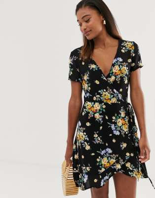 blue and yellow flower dress