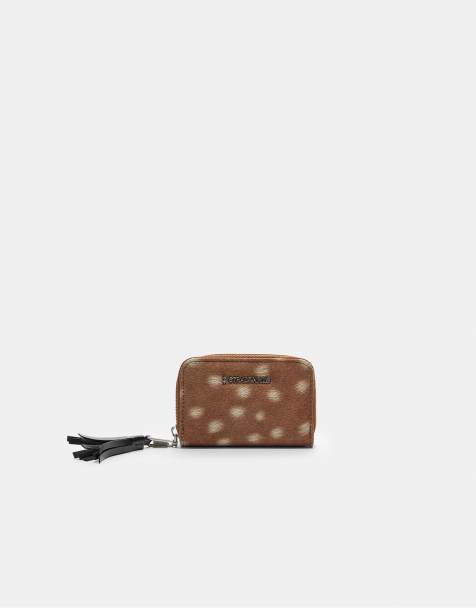 Stradivarius Printed purse with zip in beige - view 1