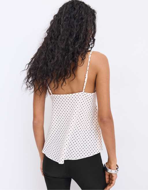 Stradivarius Printed ruffled top in ecru, 3 of 4