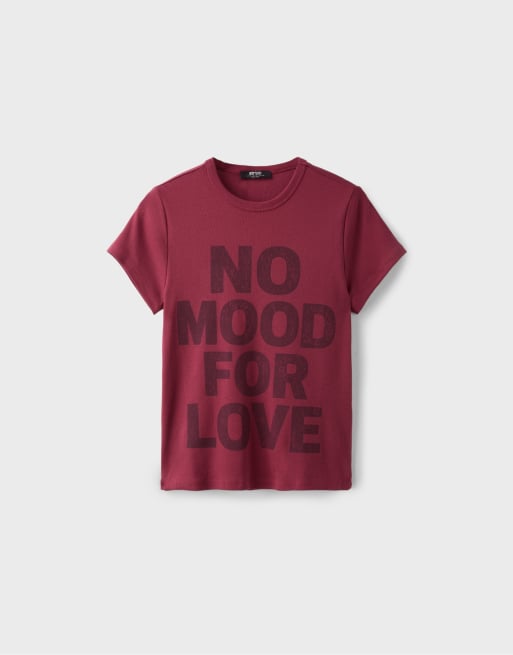 Stradivarius Printed short sleeve t-shirt in dark red, 6 of 7