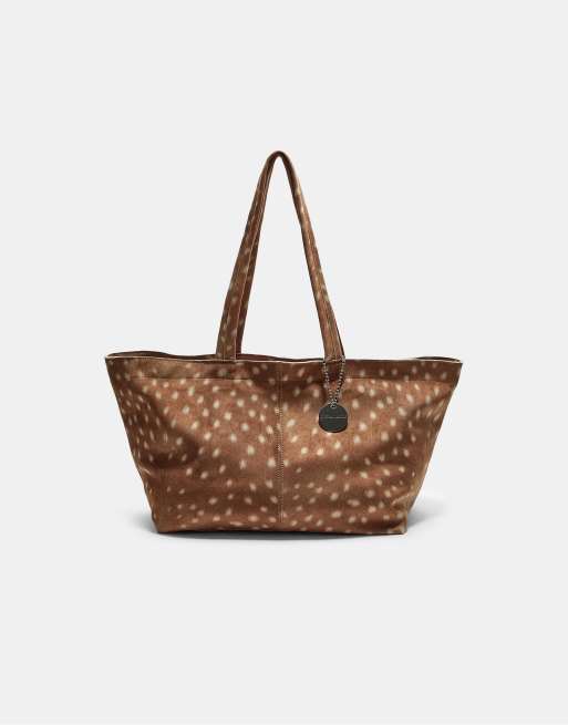Stradivarius Printed tote bag in beige, 2 of 4