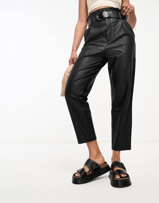 Stradivarius velvet jogger with piping detail in black