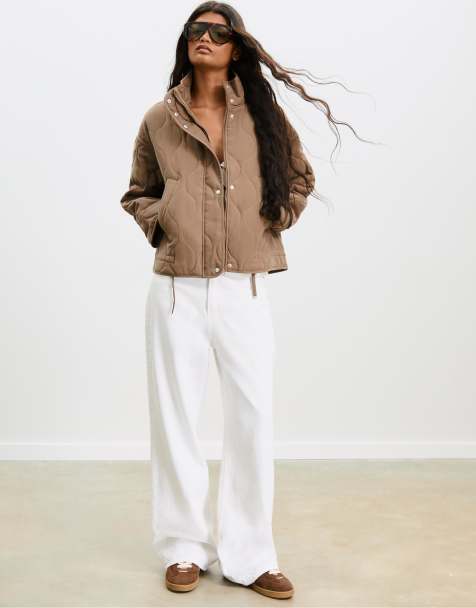 Stradivarius Puffer jacket in brown - view 1