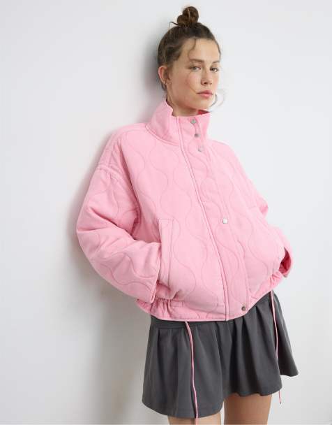 Stradivarius Puffer jacket in bubblegum pink - view 1
