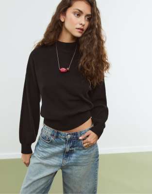 Pull  encolure bateau en maille - Stradivarius - Modalova