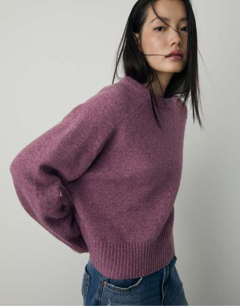 Stradivarius - Pull basique en maille douce - Mauve - view 1
