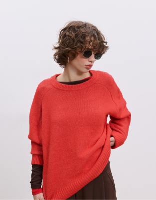 Stradivarius - Pull basique en maille douce - Rouge