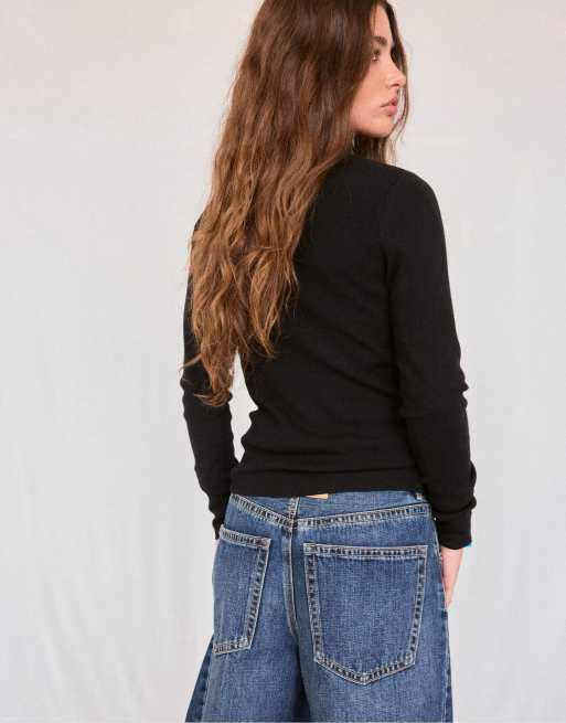 Stradivarius pull col roulé basique noir, 3 de 7