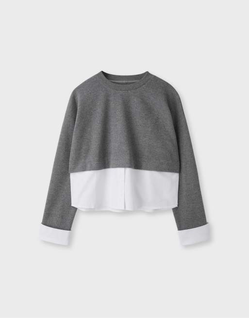 Stradivarius pull en matières mixtes gris foncé, 6 de 7