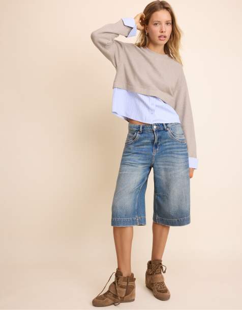 Stradivarius pull en tissu mélangé gris - view 1