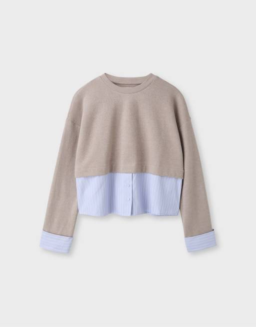 Stradivarius pull en tissu mélangé gris, 6 de 7