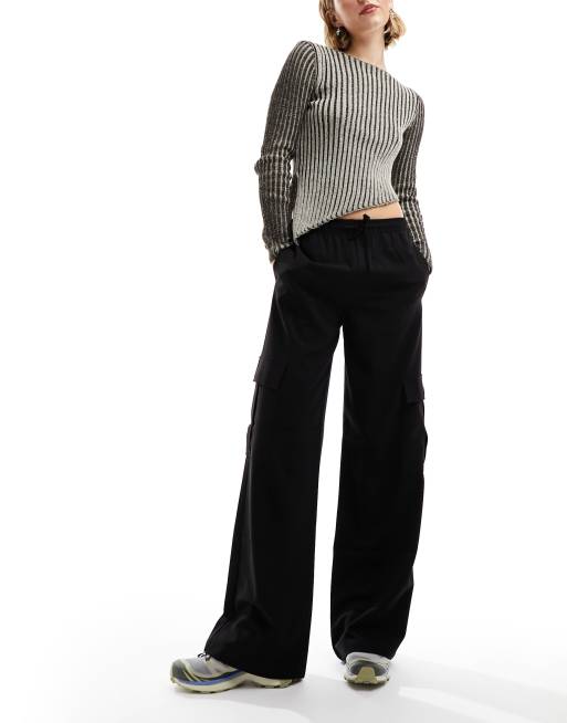 Womens black store pull on pants