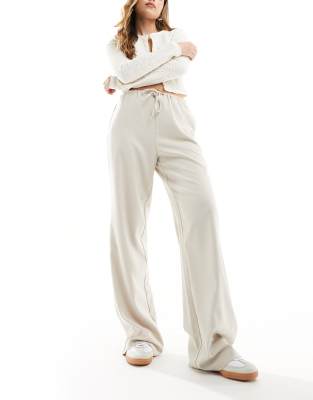 Stradivarius Pull On Casual Pants In Beige-neutral