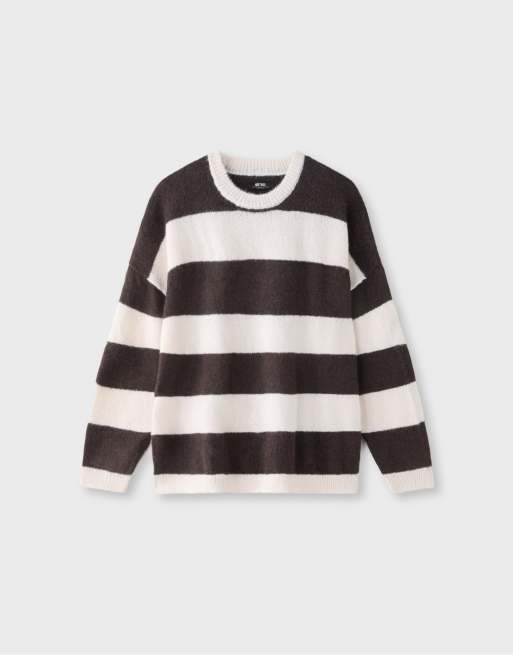 Stradivarius pull oversize à rayures marron, 6 de 7