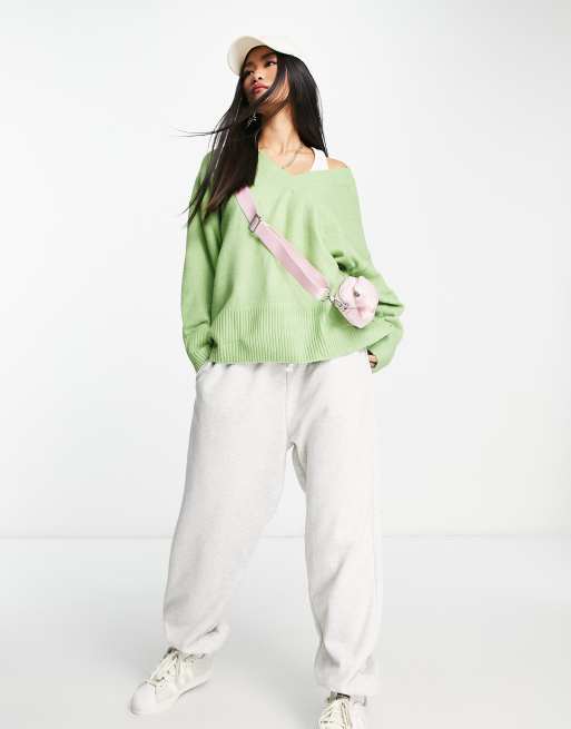 Stradivarius - Pull oversize doux au toucher - Sauge 