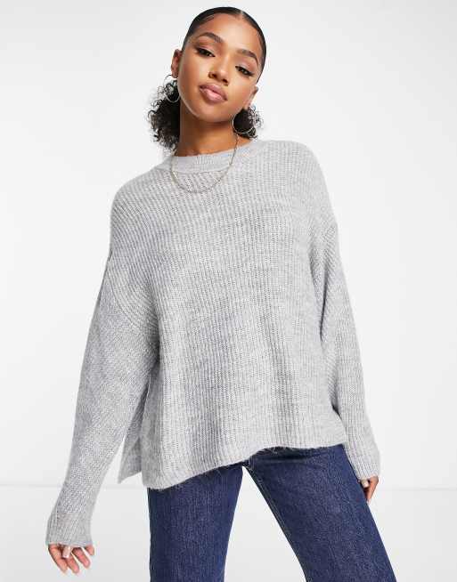 Stradivarius - Pull oversize en maille - Écru