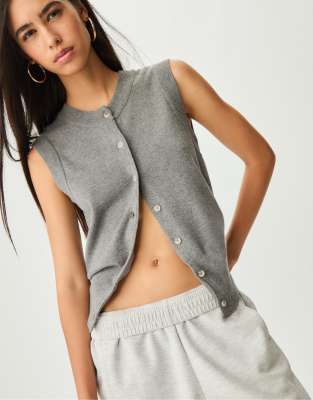 Pull sans manches boutonn - chin - Stradivarius - Modalova