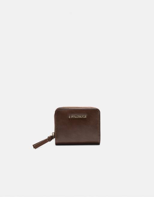 Stradivarius Purse with zip in brown