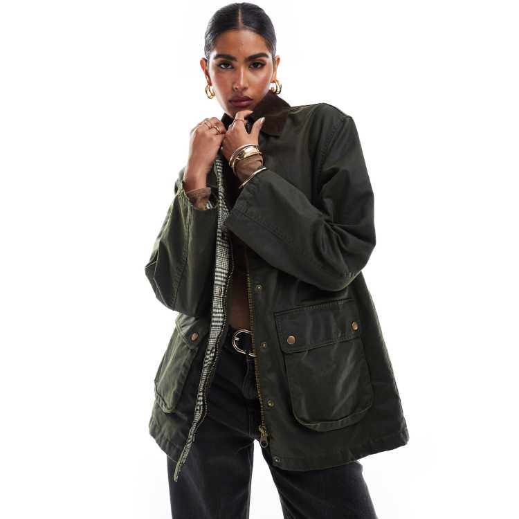 Women's quilted barn jacket sales