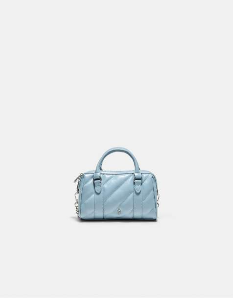 Stradivarius Quilted bowling bag in sky blue - view 1