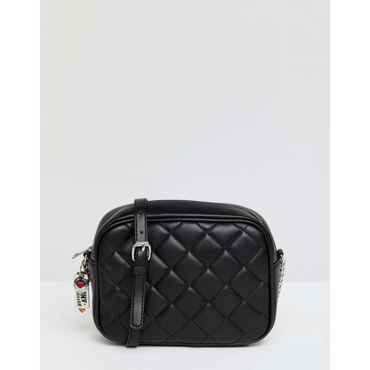 Stradivarius Large Quilted 3D Crossbody Bag Black M