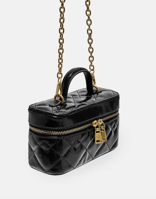 Stradivarius Quilted crossbody bag in black, 4 of 4