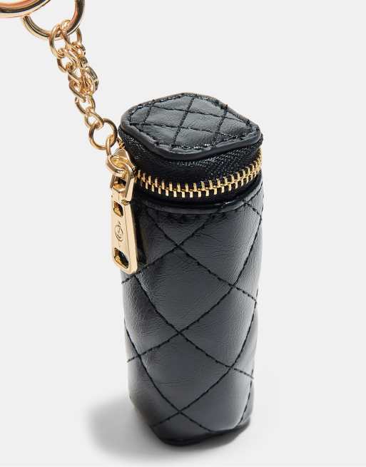 Stradivarius Quilted pouch charm in black, 4 of 4