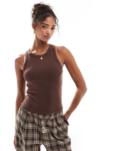 Stradivarius - Racervest in bruin - view 1
