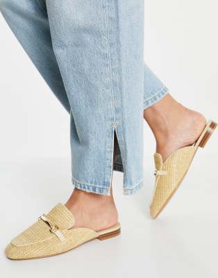Flat Slingback Mules Rafia Stradivarius Stradivarius Raffia Mule