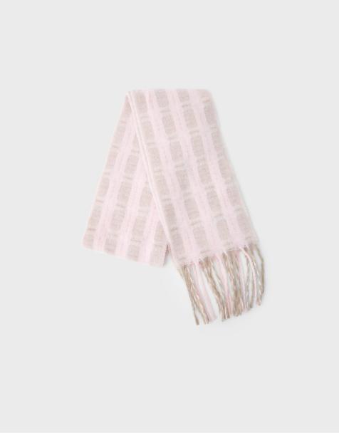 Stradivarius randig scarf i pastellrosa - view 1