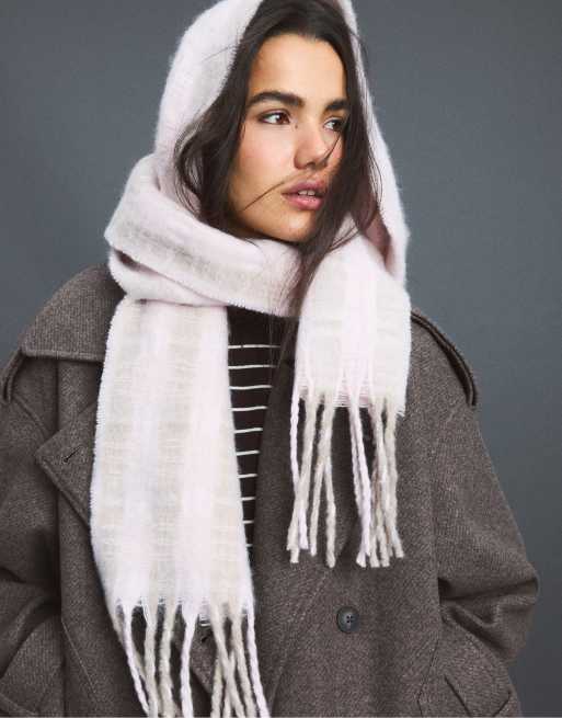 Stradivarius randig scarf i pastellrosa, 3 av 4