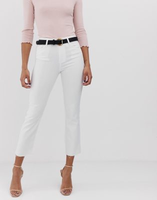 raw hem white jeans