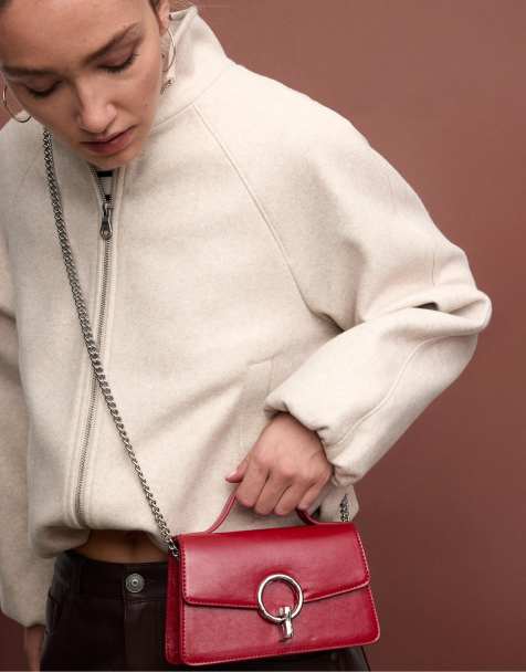 Stradivarius - Rød crossbody-taske med rund lås - view 1