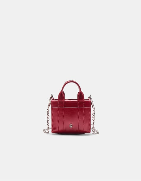 Stradivarius - Rød minitaske med tote-design - view 1