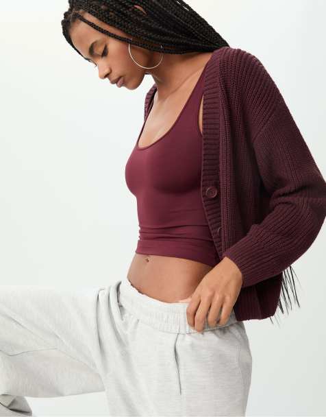 Stradivarius - Rød strikket cardigan med knapper - view 1